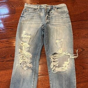 pistola ripped straight leg jeans